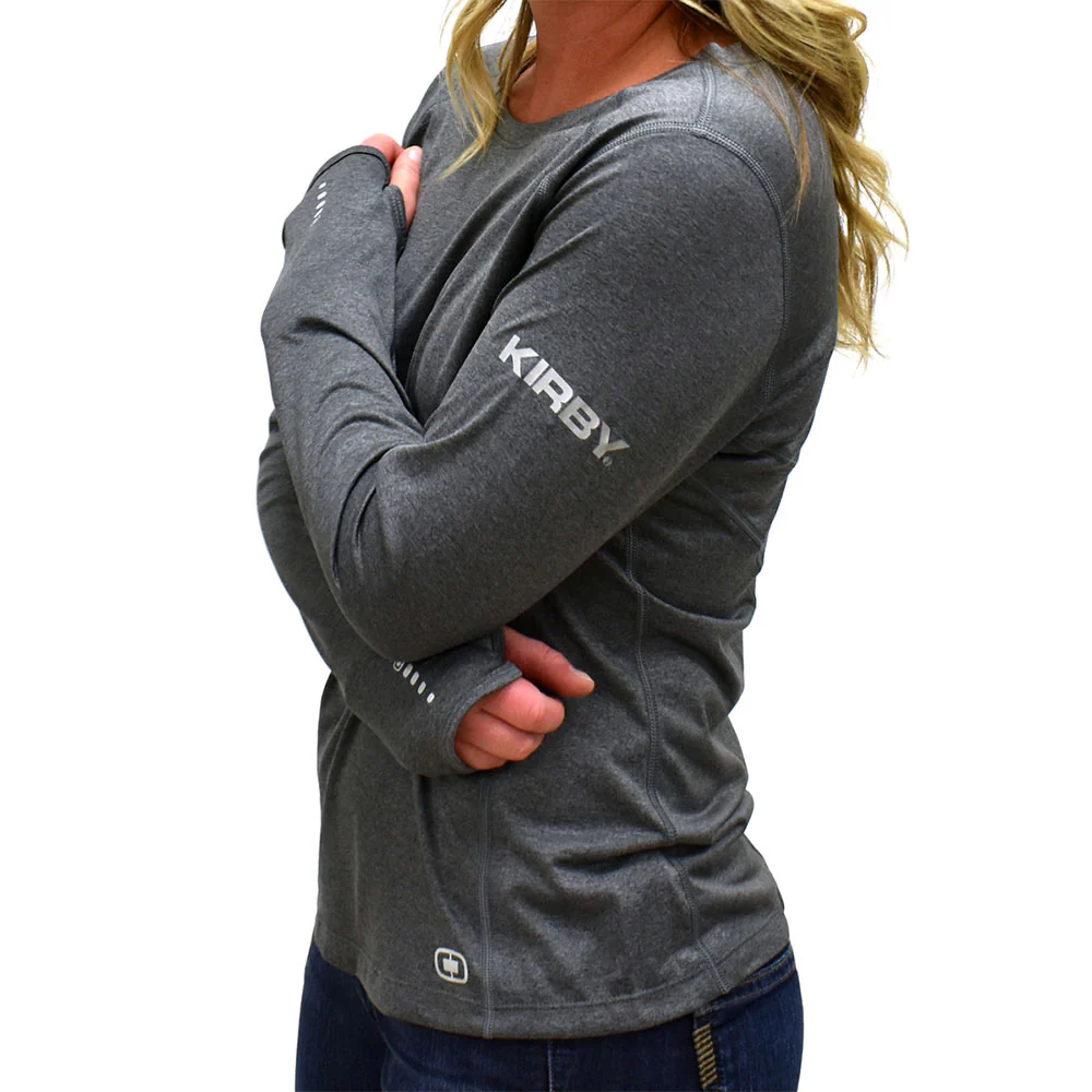 Ladies Gray Kirby Athletic Shirt - Image 7